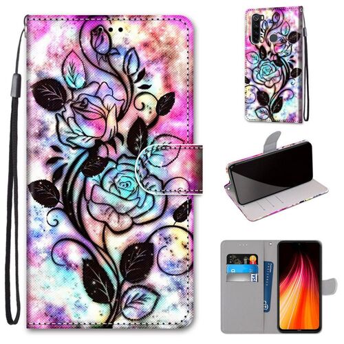 Xiaomi Redmi Note 8 Coque, Saturcase Beau Pu Cuir Magnétique Flip Portefeuille Support Porte-Carte Dragonne Protecteur Coque Housse Étui Pour Xiaomi Redmi Note 8 (Dk-19)