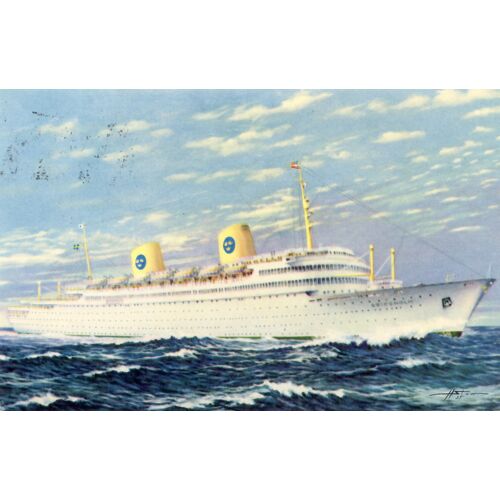 Ms Gripsholm, Paquebot Assurant Des Liaisons Entre Bremerhaven Et La Suède Dans Les Années 50 - 60