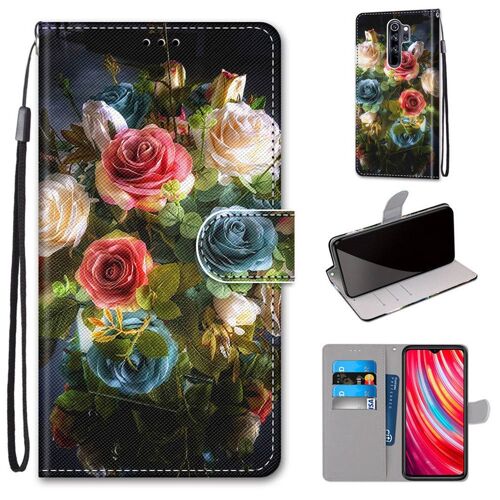 Xiaomi Redmi Note 8 Pro Coque, Saturcase Beau Pu Cuir Magnétique Flip Portefeuille Support Porte-Carte Dragonne Protecteur Coque Housse Étui Pour Xiaomi Redmi Note 8 Pro (Dk-12)