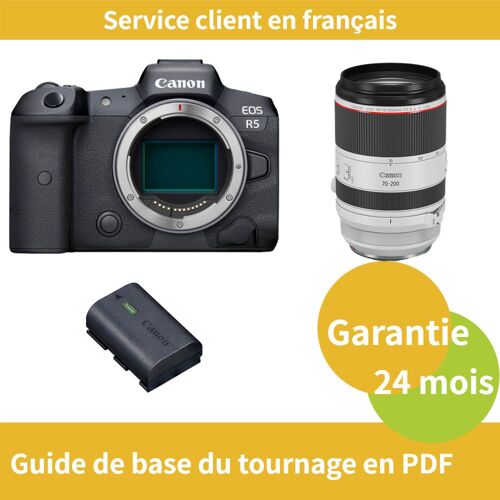 Canon EOS R5 Caméra+CANON Objectif RF 70-200mm f2.8 L IS USM+Canon batterie LP-E6NH Officielle