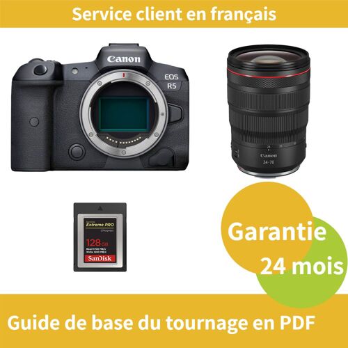 Canon EOS R5 Caméra+Canon Objectif RF24-70MM F/2.8 L IS USM +SanDisk 128GB Extreme SD card PRO CFexpress Type B