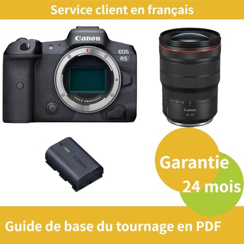 Canon EOS R5 Caméra+Canon Objectif RF 15-35MM F/2.8 L IS USM+Canon batterie LP-E6NH Officielle