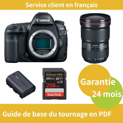 Canon EOS 5D Mark IV Caméra+Canon Objectif EF 16-35mm f/2.8 L III USM+Canon batterie LP-E6NH Officielle+SanDisk 256 Go Extreme PRO carte SDXC UHS-I U3 V30 4K jusqu'à 200