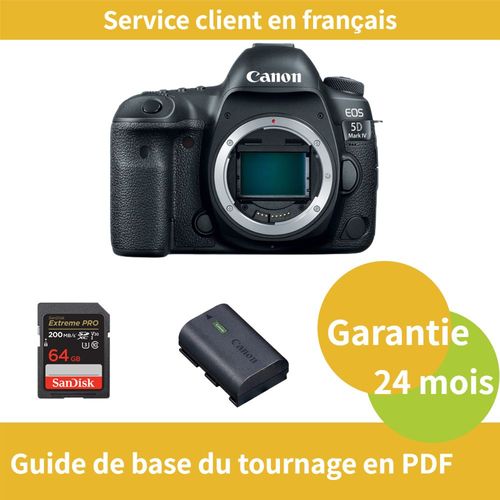 Canon EOS 5D Mark IV Caméra+Canon batterie LP-E6NH Officielle+SanDisk 64 Go Extreme PRO carte SDXC jusqu'à 200 Mos