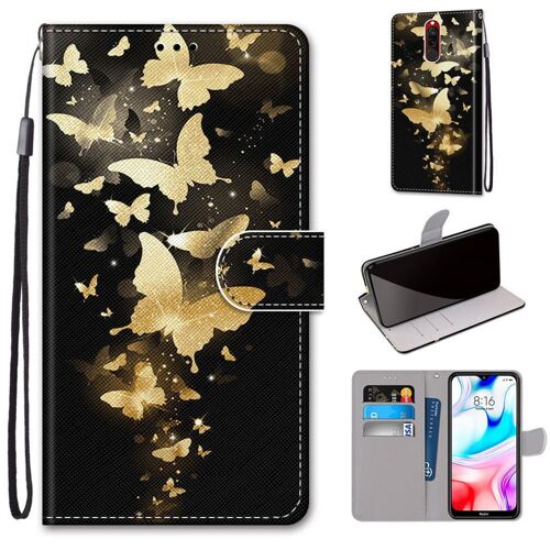 Xiaomi Redmi 8 Coque, Saturcase Beau Pu Cuir Magnétique Flip Portefeuille Support Porte-Carte Dragonne Protecteur Coque Housse Étui Pour Xiaomi Redmi 8 (Dk-3)