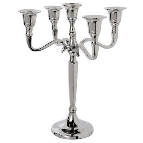 Chandelier en Métal 5 Têtes "Aristo" 27cm Argent