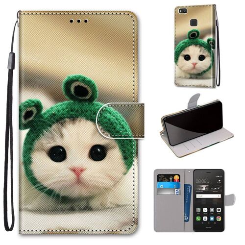 Huawei P9 Lite Coque, Saturcase Beau Pu Cuir Magnétique Flip Portefeuille Support Porte-Carte Dragonne Protecteur Coque Housse Étui Pour Huawei P9 Lite (Dk-13)