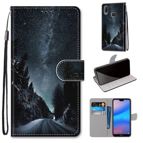 Huawei P20 Lite Coque, Saturcase Beau Pu Cuir Magnétique Flip Portefeuille Support Porte-Carte Dragonne Protecteur Coque Housse Étui Pour Huawei P20 Lite (Dk-14)