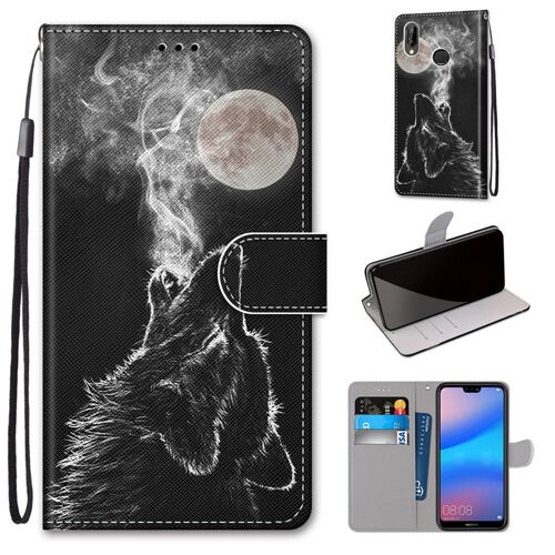 Huawei P20 Lite Coque, Saturcase Beau Pu Cuir Magnétique Flip Portefeuille Support Porte-Carte Dragonne Protecteur Coque Housse Étui Pour Huawei P20 Lite (Dk-7)