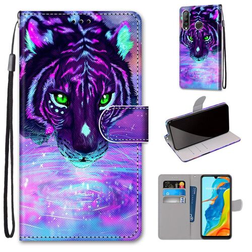 Huawei P30 Lite Coque, Saturcase Beau Pu Cuir Magnétique Flip Portefeuille Support Porte-Carte Dragonne Protecteur Coque Housse Étui Pour Huawei P30 Lite (Dk-9)