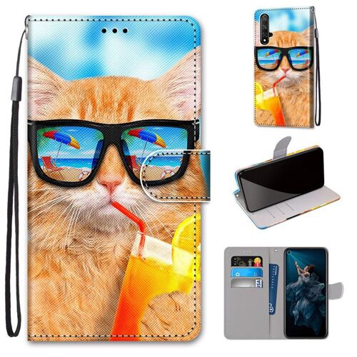 Huawei Nova 5t Coque, Saturcase Beau Pu Cuir Magnétique Flip Portefeuille Support Porte-Carte Dragonne Protecteur Coque Housse Étui Pour Huawei Nova 5t (Dk-36)