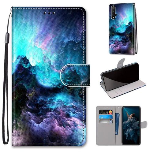 Huawei Nova 5t Coque, Saturcase Beau Pu Cuir Magnétique Flip Portefeuille Support Porte-Carte Dragonne Protecteur Coque Housse Étui Pour Huawei Nova 5t (Dk-10)