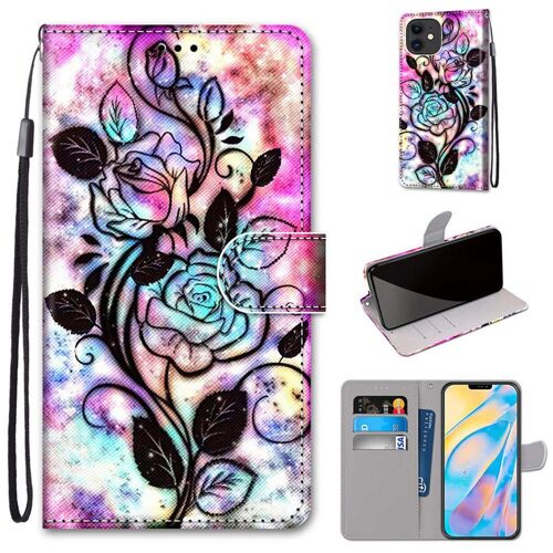 Apple Iphone 12 Coque, Saturcase Beau Pu Cuir Magnétique Flip Portefeuille Support Porte-Carte Dragonne Protecteur Coque Housse Étui Pour Apple Iphone 12 (Dk-12)