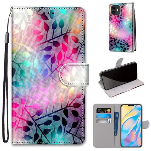 Apple Iphone 12 Coque, Saturcase Beau Pu Cuir Magnétique Flip Portefeuille Support Porte-Carte Dragonne Protecteur Coque Housse Étui Pour Apple Iphone 12 (Dk-13)