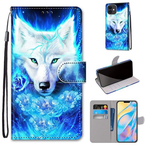 Apple Iphone 12 Coque, Saturcase Beau Pu Cuir Magnétique Flip Portefeuille Support Porte-Carte Dragonne Protecteur Coque Housse Étui Pour Apple Iphone 12 (Dk-8)