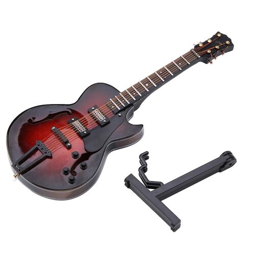 5.5 Pouces Réplique De Guitare Miniature Classique Avec Support Et Étui Instrument Ornements Cadeau De Noël