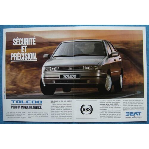 Publicité Papier - Voiture Seat Toledo 1.8 G.L.X. De 1991