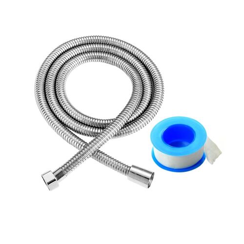 Tuyau de douche Extra Long, finition chromée, résiste au Tube de douche à main avec insertion en laiton et écrou, léger, Flexible et universel