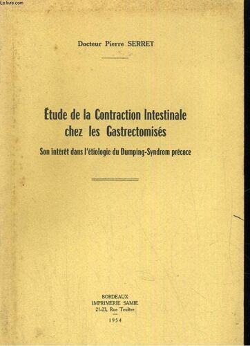 Etude De La Contraction Intestinale Cg=Hez Les Gastrectomisés