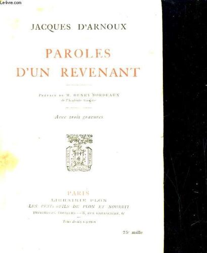 Paroles D'un Revenant