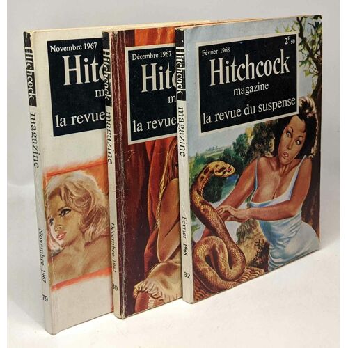 Hitchcock Magazine 3 Numéros: Novembre 1967n°79 + Décembre 1967 N°80 + Février 1968 N°82