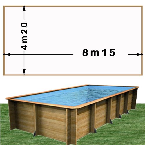 Piscine en bois woodfirst original 800 x 400 x h133 - liner uni blanc