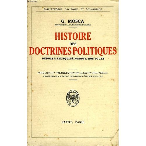 Histoire Des Doctrines Politiques Depuis L'antiquite Jusqu'a Nos Jours