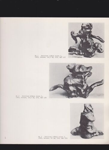 Willem De Kooning : Sculptures , Lithographies , Peintures : Exposition En 1977
