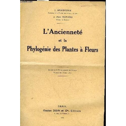L'anciennete Et La Phylogenie Des Plantes A Fleurs - 15 Mai 1960