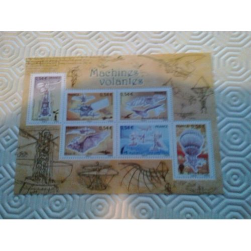 Bloc Feuillet De Six Timbres Machines Volantes, Émis En 2006