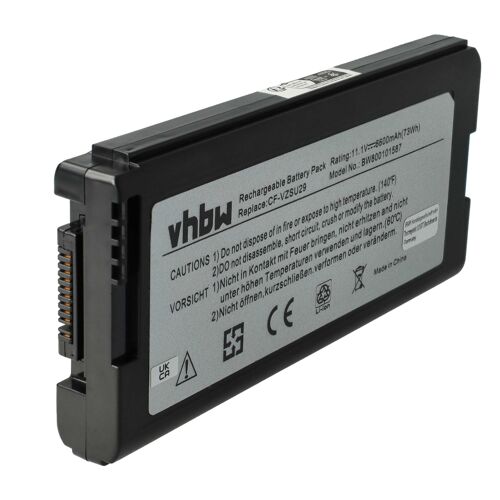 vhbw 1x Batterie compatible avec Panasonic Toughbook CF-29, CF-51, CF-52 ordinateur portable (6600mAh, 11,1V, Li-ion) - Remplacement pour CF-VZSU29, CF-VZU29A