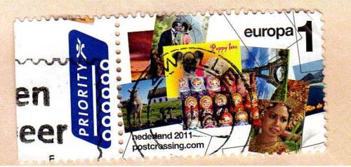 Timbre Nederland Pays Bas Postcrossing 2011 Oblitéré