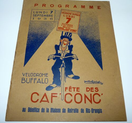 Vélodrome Buffalo, Programme Fête Des Caf'conc Lundi 7 Septembre 1936