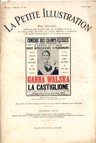 Ganna Walska Dans La Castiglione De Régis Gignoux - Comédie En 3 Actes Et 9 Tableaux