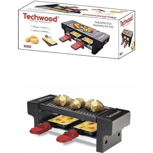 Raclette Grill Duo 2 mini poêlons anti adhérents 350W Noire