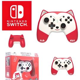 Manette Switch - Manette Sans Fil Doggy Taille Enfant Avec Palettes Et Led - Rouge Pour Nintendo Switch