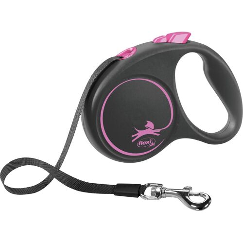 Flexi Laisse Sangle Black Designm 5m Rose