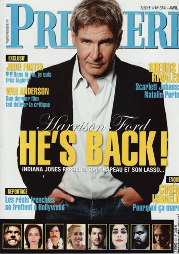 Première / 04-2008 N°374 : Harrison Ford (4p) Kristin Scott Thomas (2p) Wes Anderson (7p)