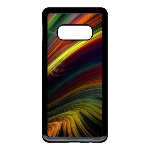 Coque pour galaxy s10e - colorfull arc en ciel - noir