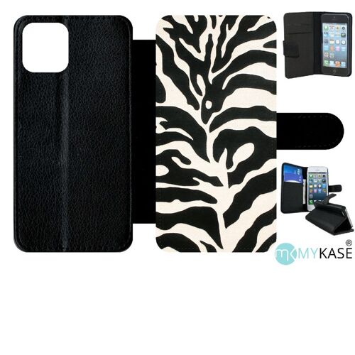 Etui À Rabat Pour Iphone 11 Pro - Zebré - Simili-Cuir - Noir