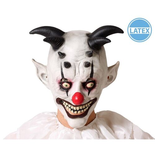 Sinister Clown Masque Avec Des Cornes, Latex (Taille Unique Adulte)