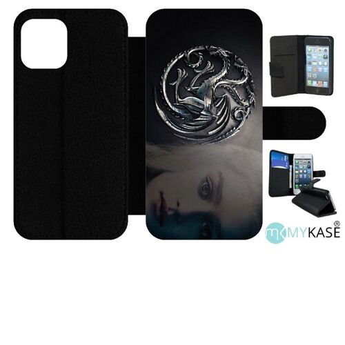 Etui À Rabat Pour Iphone 12 Pro - Got Targaryen - Simili-Cuir - Noir