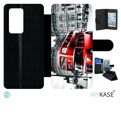 Etui À Rabat Pour Huawei P40 Pro - London Vintage - Simili-Cuir - Noir
