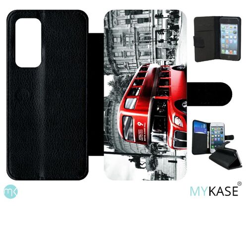 Etui À Rabat Pour Huawei P40 - London Vintage - Simili-Cuir - Noir