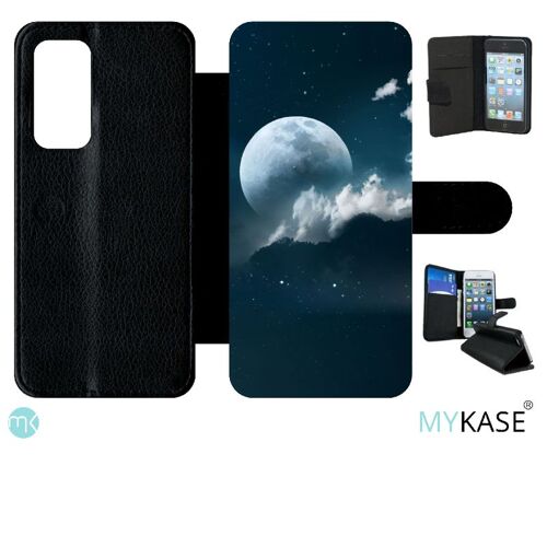 Etui À Rabat Pour Huawei P40 - Pleine Lune - Simili-Cuir - Noir