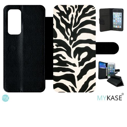 Etui À Rabat Pour Huawei P40 - Zebré - Simili-Cuir - Noir