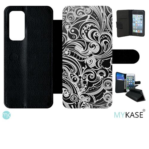 Etui À Rabat Pour Huawei P40 - Baroque - Simili-Cuir - Noir