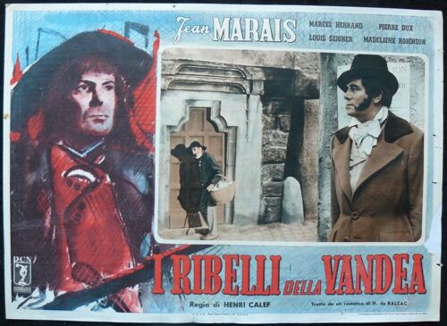 Les Chouans * Film 1946 Henri Calef - Affiche De Cinéma Italienne 35x48 Cm - Movie Poster * Jean Marais ; Marcel Herrand ; Roman De Honoré De Balzac - Bretagne