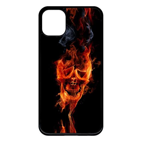 Coque Pour Iphone 11 - Tête De Mort En Feu - Noir