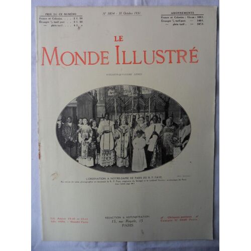 Le Monde Illustre N°3854 Du 31 10 1931
